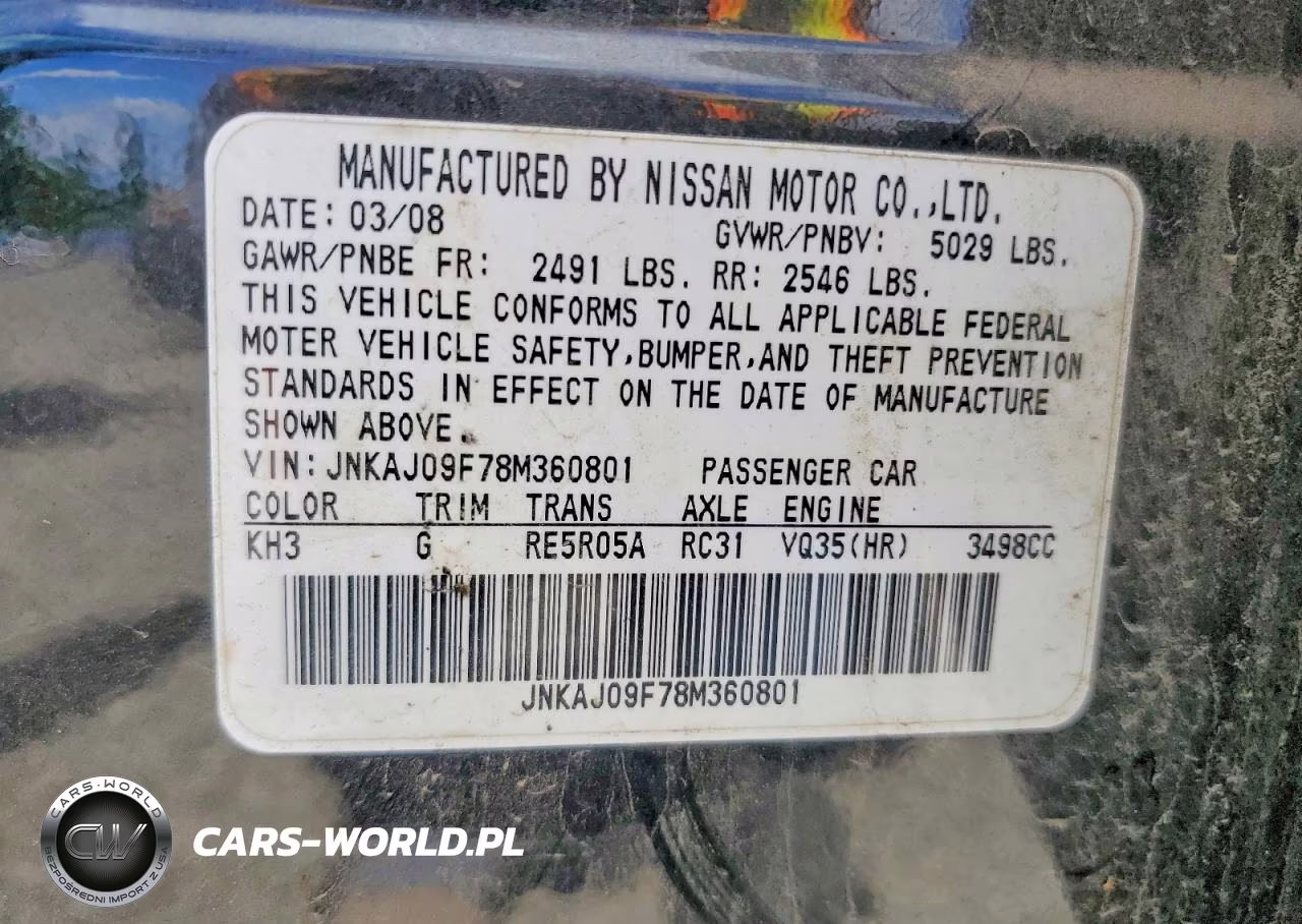 2008 Infiniti Ex35 Base VIN:JNKAJ09F78M360801 - 13