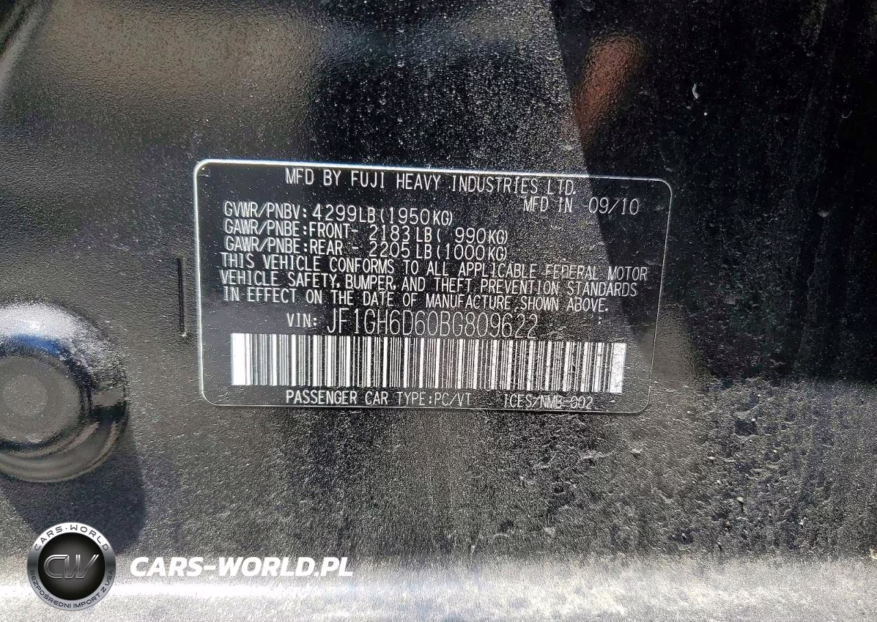 2011 Subaru Impreza Outback Sport VIN:JF1GH6D60BG809622 - 12