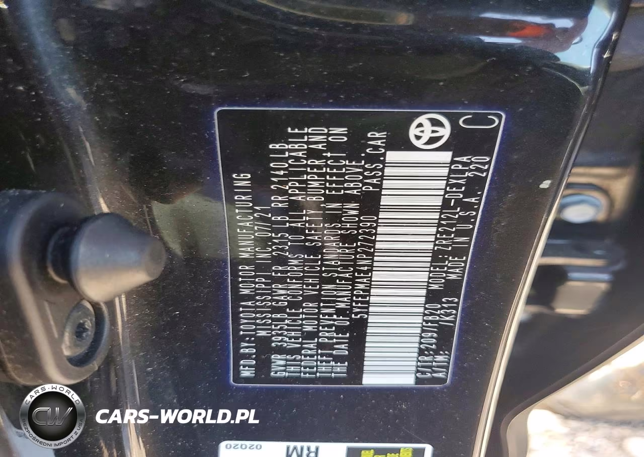 2022 Toyota Corolla Le VIN:5YFEPMAE4NP272390 - 12