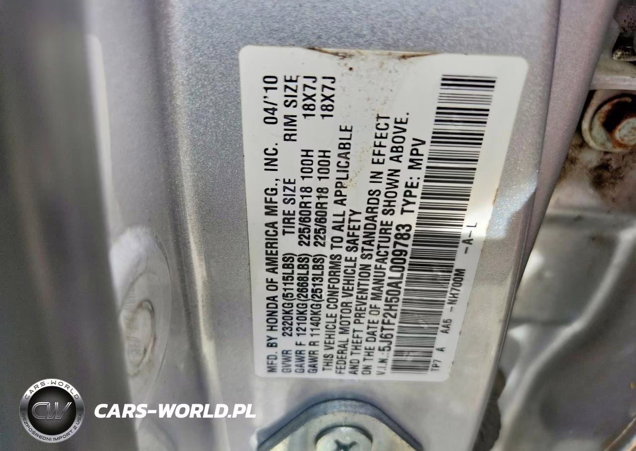 2010 Honda Accord Crosstour Exl VIN:5J6TF2H50AL009783 - 12