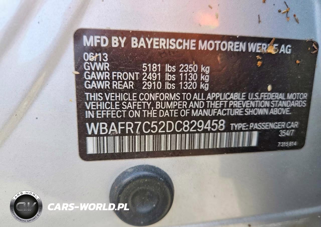 2013 BMW 535 I VIN:WBAFR7C52DC829458 - 12