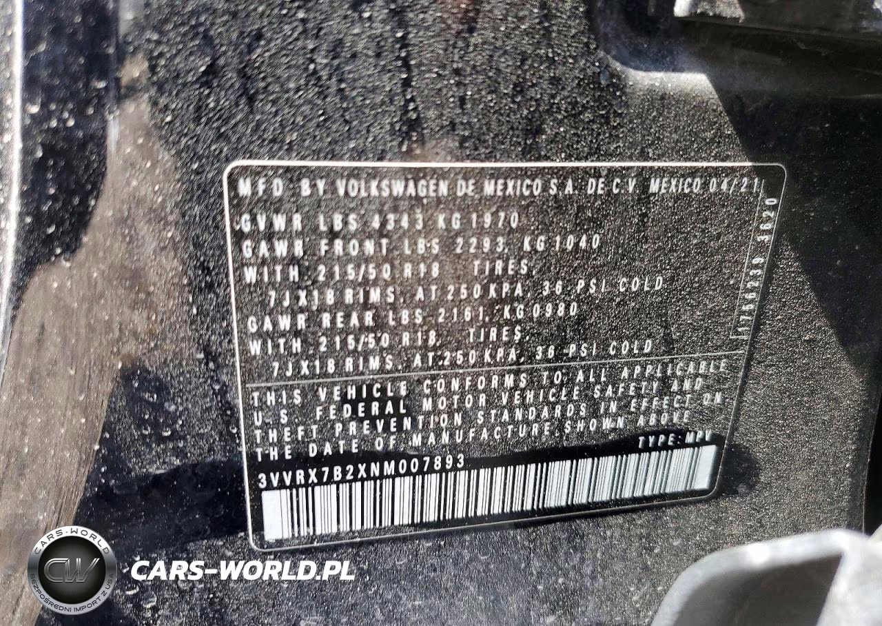 2022 Volkswagen Taos Se VIN:3VVRX7B2XNM007893 - 13