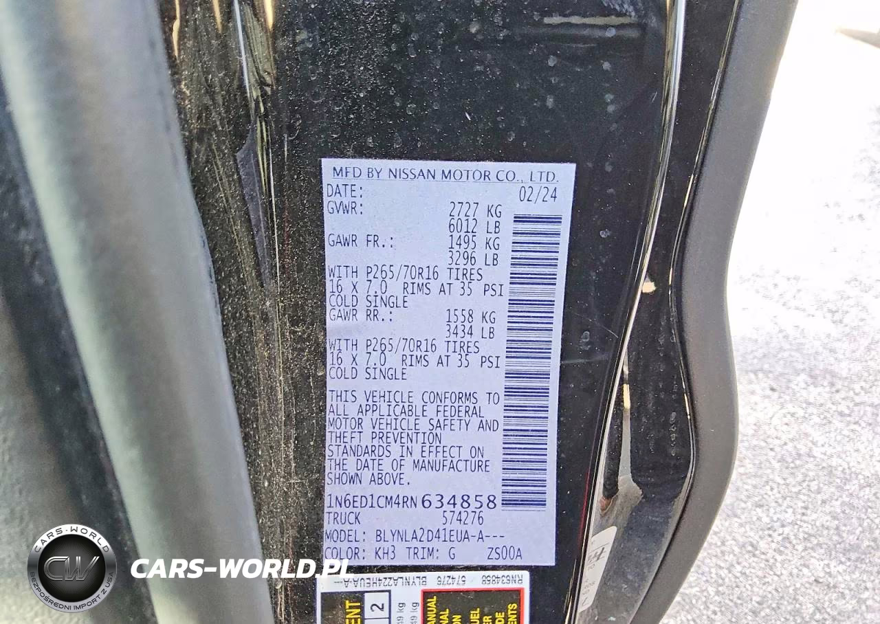 2024 Nissan Frontier S VIN:1N6ED1CM4RN634858 - 12