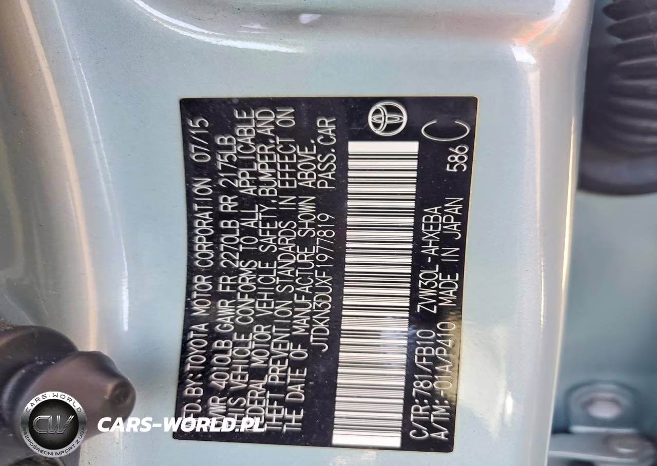 2015 Toyota Prius Two VIN:JTDKN3DUXF1977819 - 12