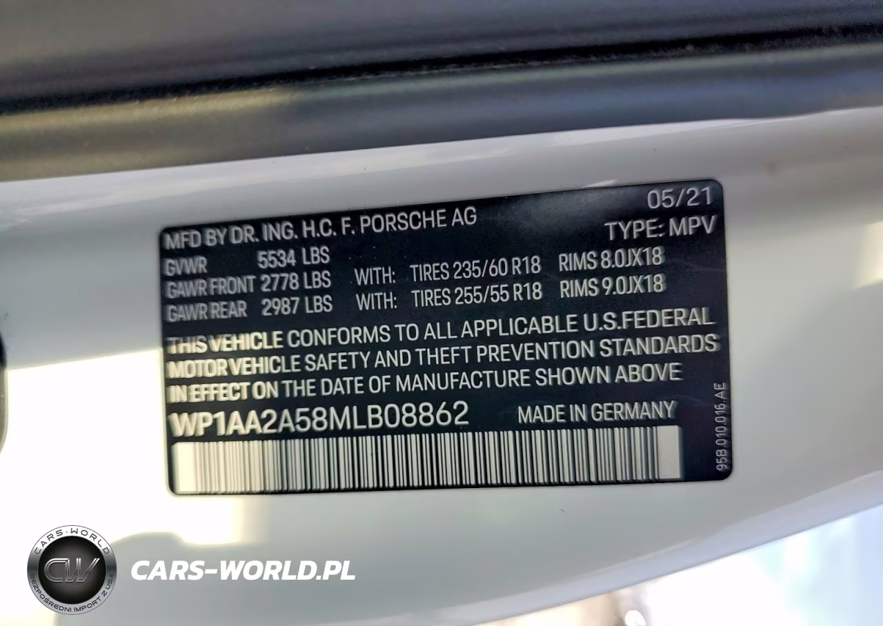2021 Porsche Macan VIN:WP1AA2A58MLB08862 - 13