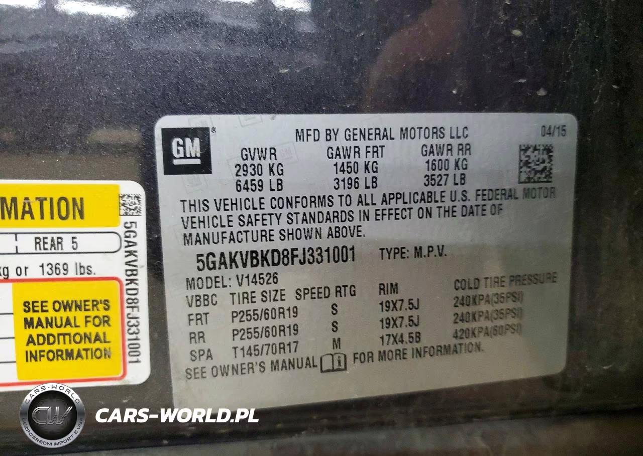 2015 Buick Enclave VIN:5GAKVBKD8FJ331001 - 13