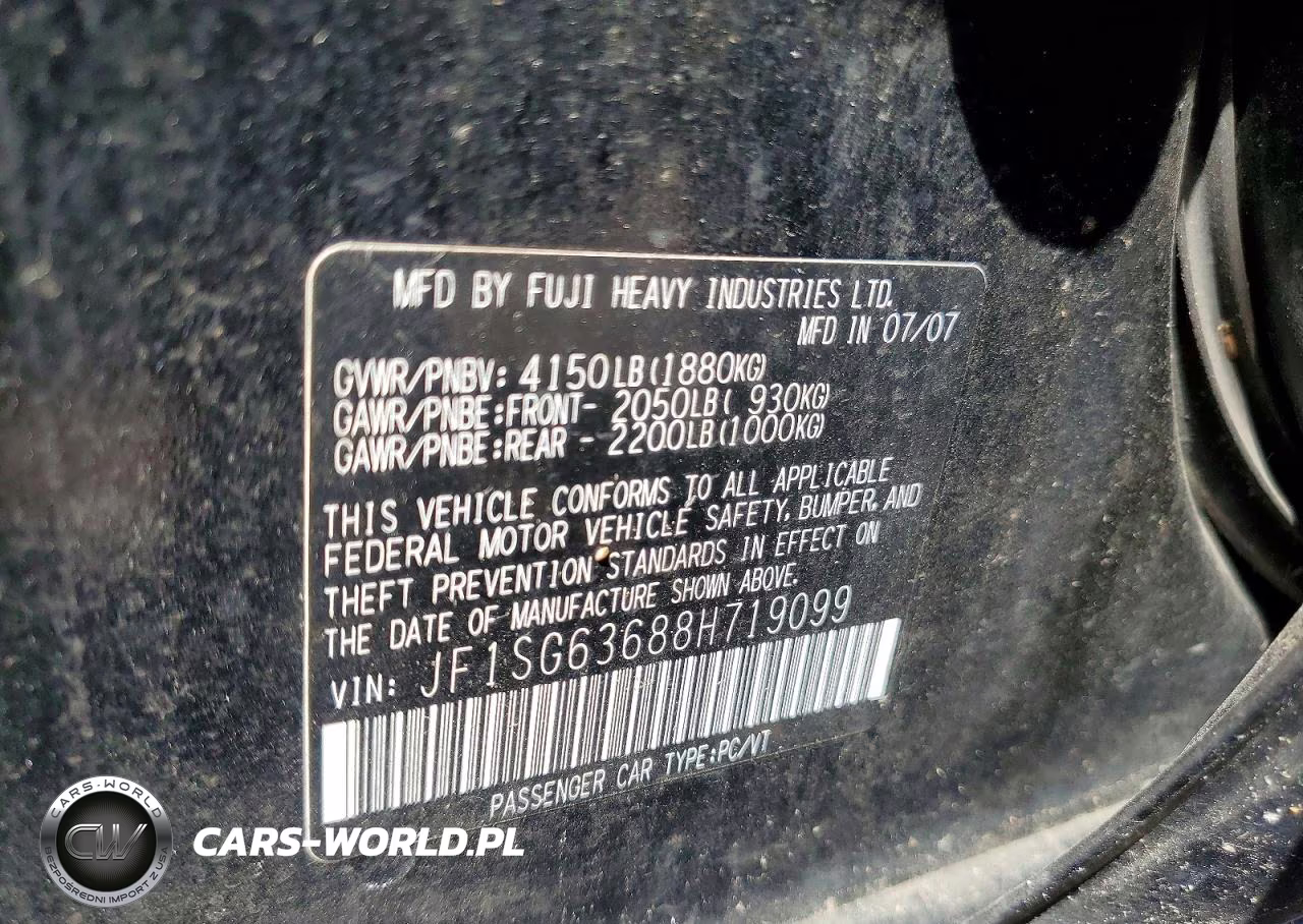 2008 Subaru Forester 2.5X VIN:JF1SG63688H719099 - 12