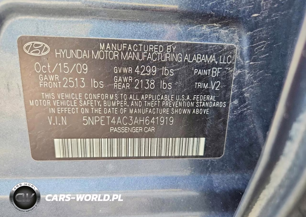 2010 Hyundai Sonata Gls VIN:5NPET4AC3AH641919 - 12