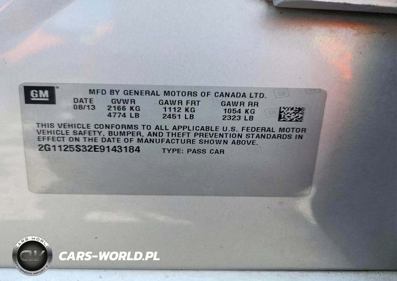2014 Chevrolet Impala Lt VIN:2G1125S32E9143184 - 12