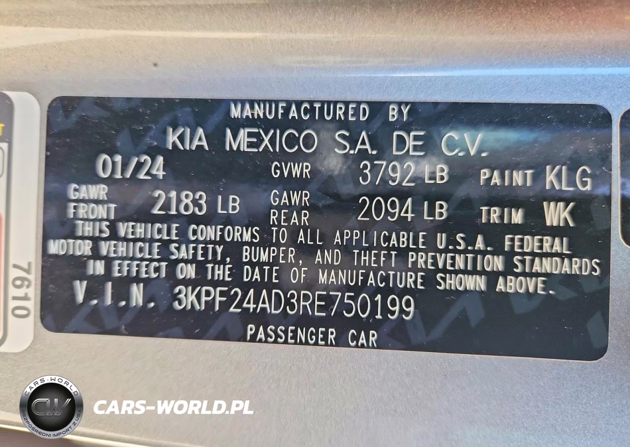 2024 Kia Forte Lxs VIN:3KPF24AD3RE750199 - 12