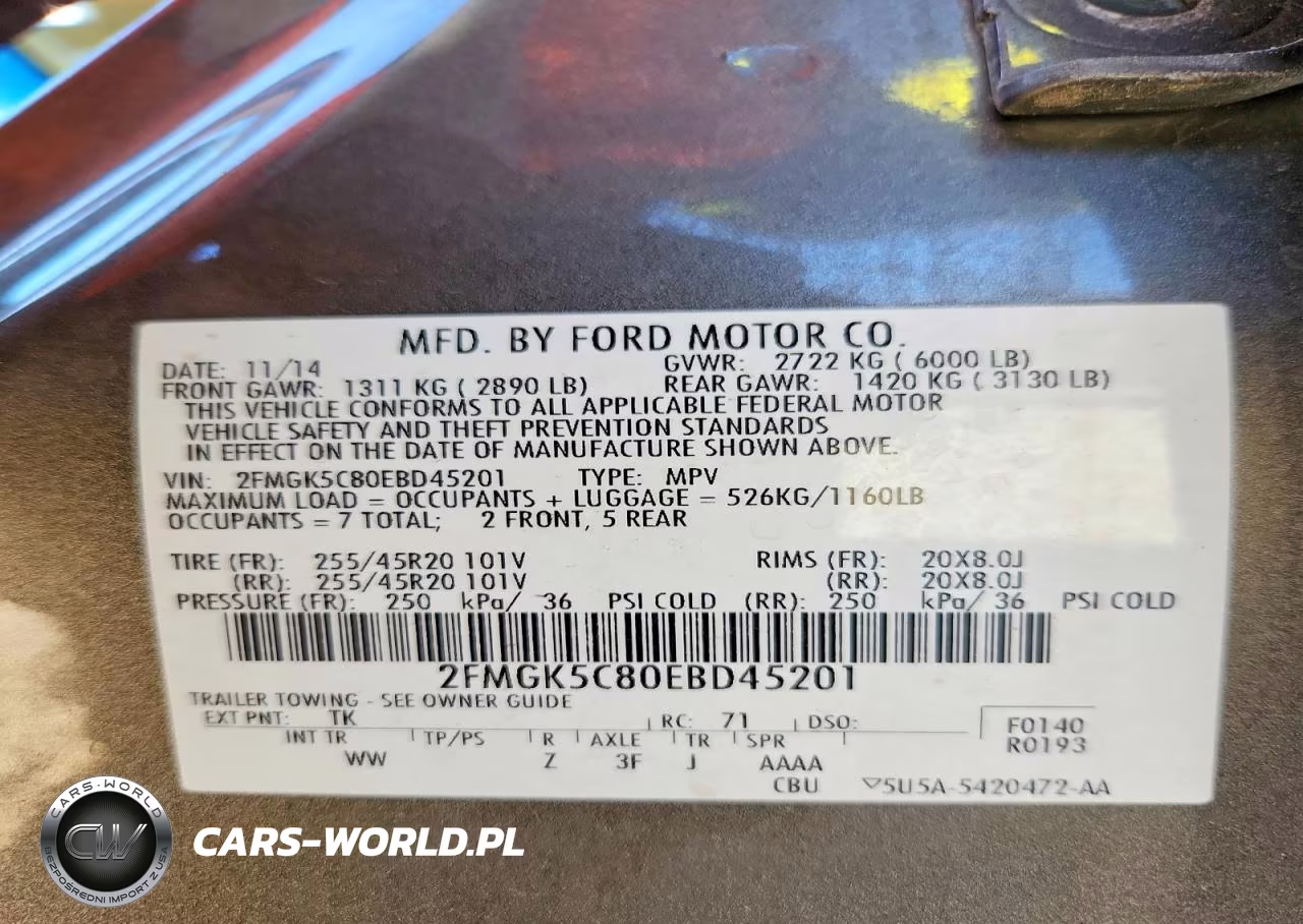 2014 Ford Flex Sel VIN:2FMGK5C80EBD45201 - 13