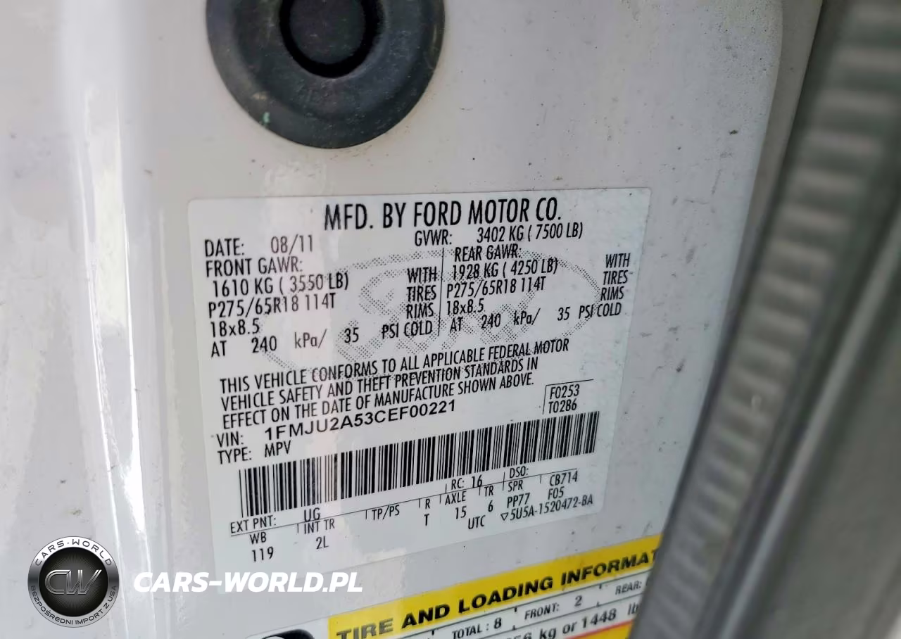 2012 Ford Expedition Limited VIN:1FMJU2A53CEF00221 - 13