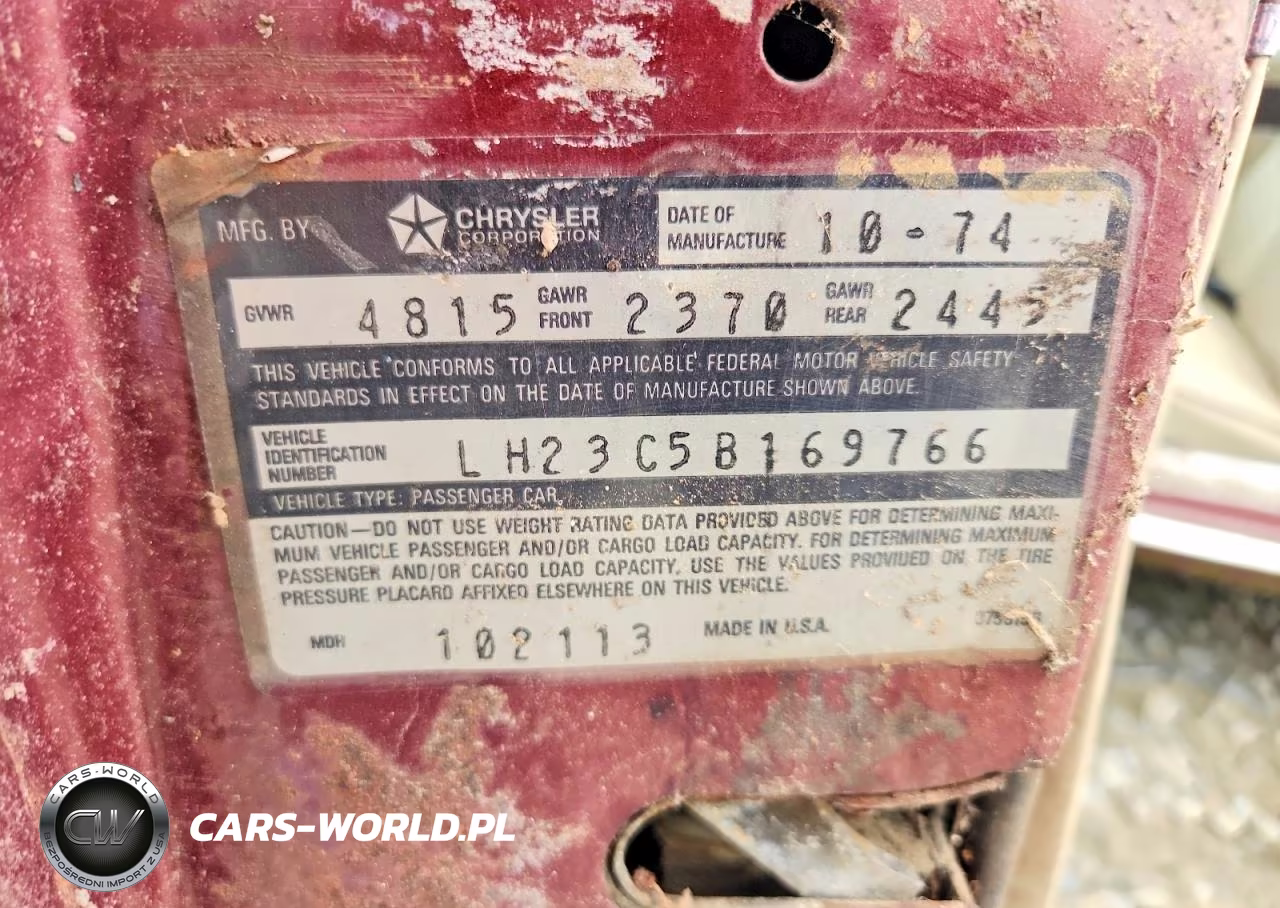 1975 Dodge Dart VIN:LH23C5B169766 - 12