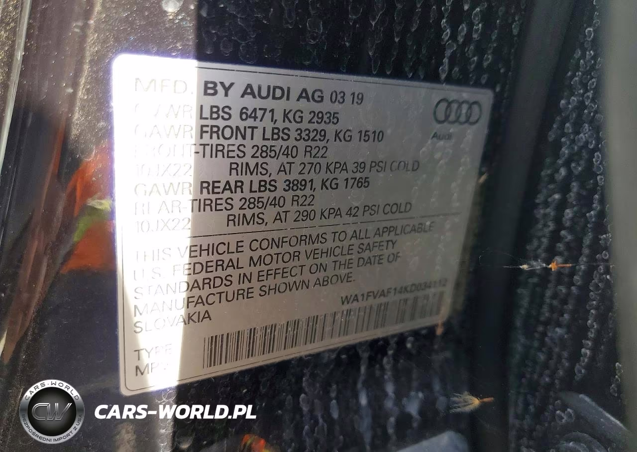 2019 Audi Q8 Prestige S-Line VIN:WA1FVAF14KD034112 - 13