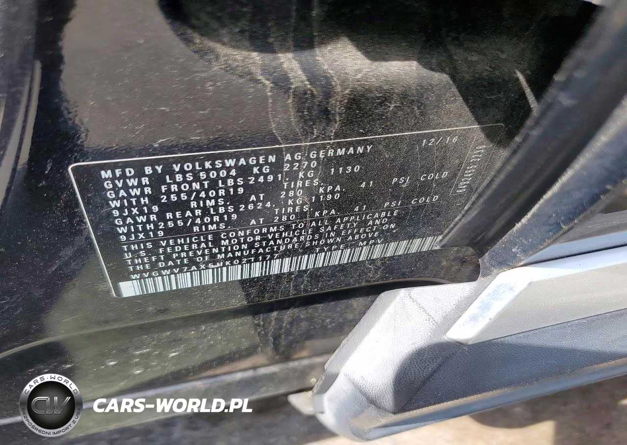 2017 Volkswagen Tiguan Sel VIN:WVGWV7AX5HK021177 - 13