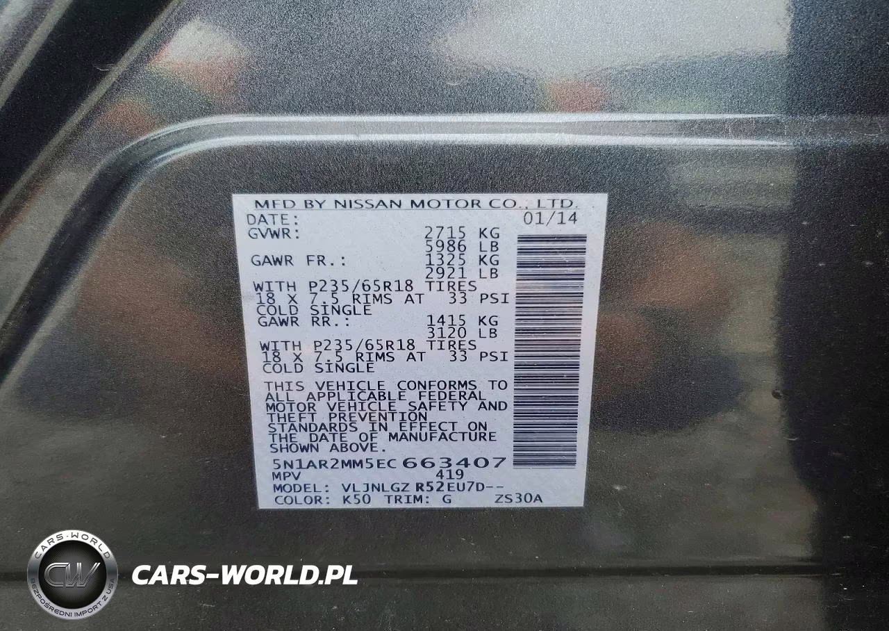 2014 Nissan Pathfinder Sl VIN:5N1AR2MM5EC663407 - 13