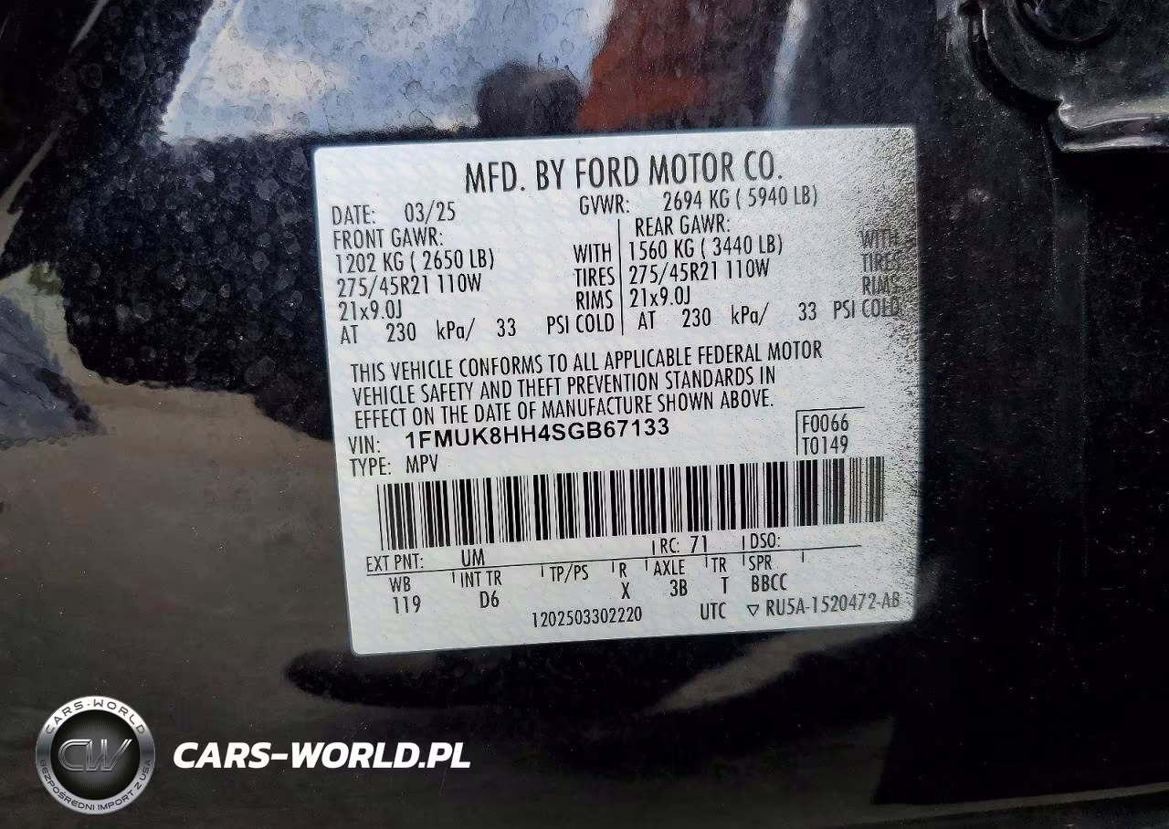 2025 Ford Explorer Platinum VIN:1FMUK8HH4SGB67133 - 14