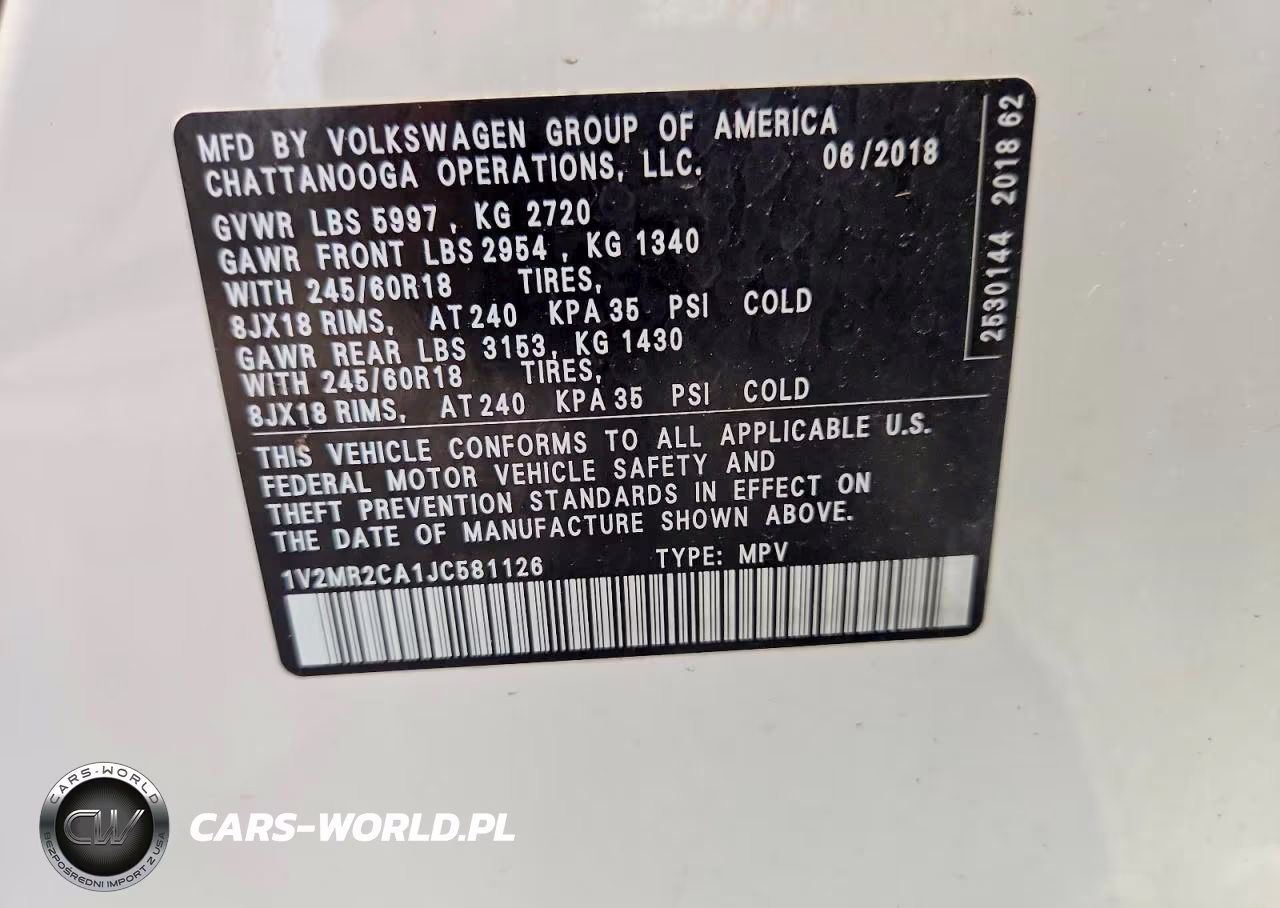 2018 Volkswagen Atlas Sel VIN:1V2MR2CA1JC581126 - 13
