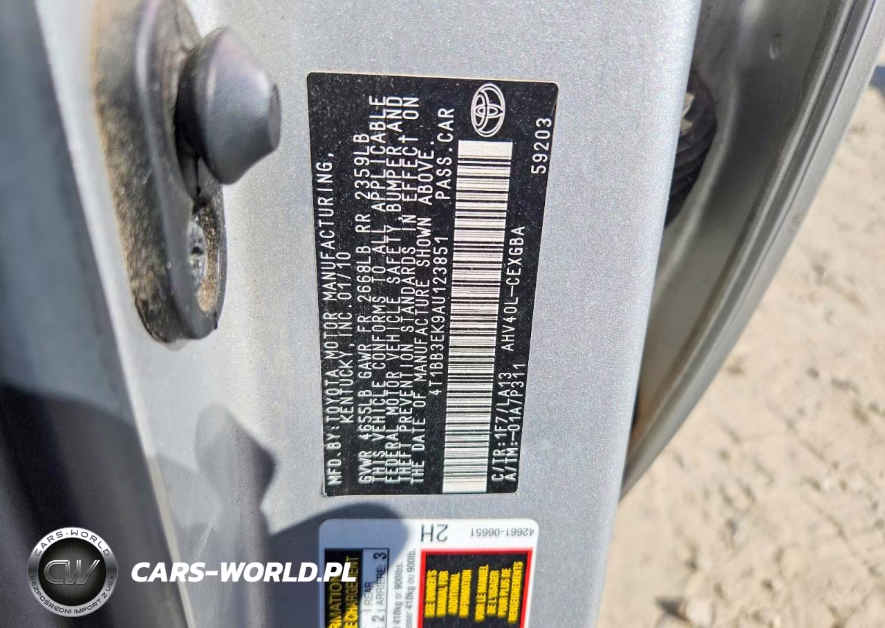 2010 Toyota Camry Hybrid VIN:4T1BB3EK9AU123851 - 12