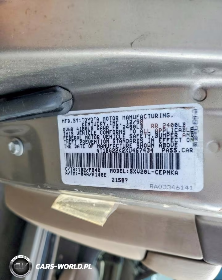 1999 Toyota Camry Le VIN:4T1BG22K2XU467434 - 12
