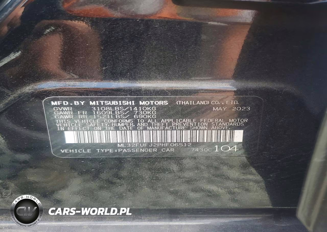 2023 Mitsubishi Mirage G4 Es VIN:ML32FUFJ2PHF06512 - 13