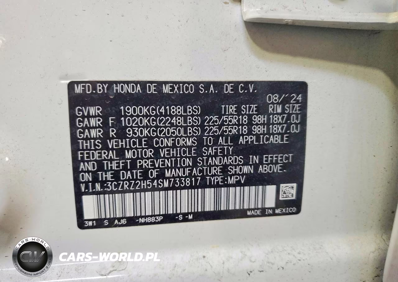 2025 Honda Hr-V Sport VIN:3CZRZ2H54SM733817 - 13