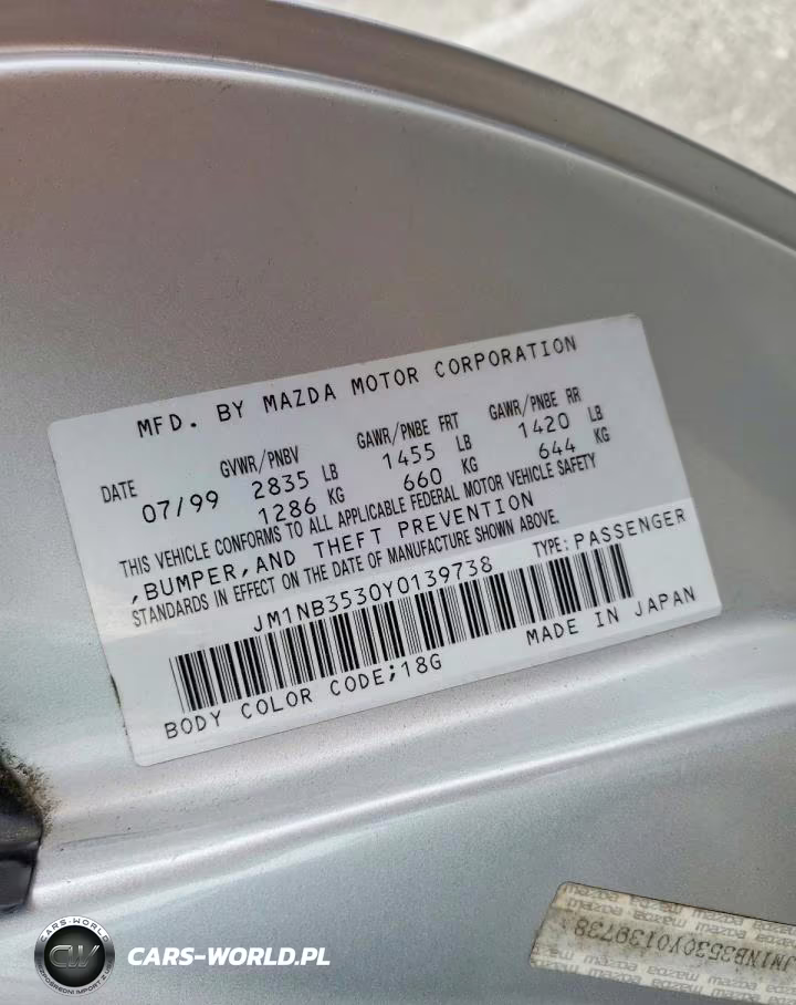 2000 Mazda Mx-5 Miata Base VIN:JM1NB3530Y0139738 - 12