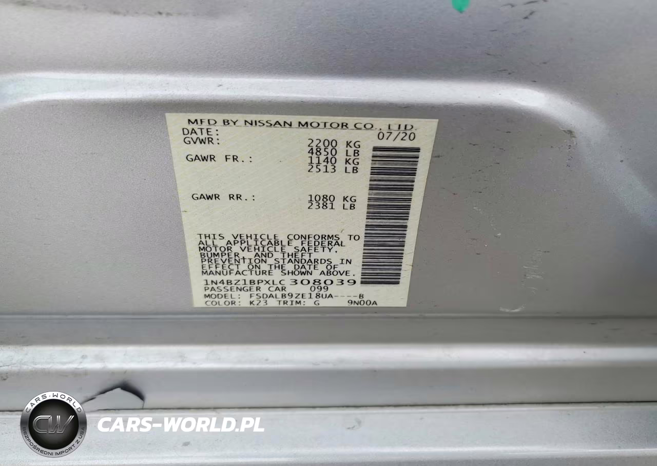 2020 Nissan Leaf S Plus VIN:1N4BZ1BPXLC308039 - 12