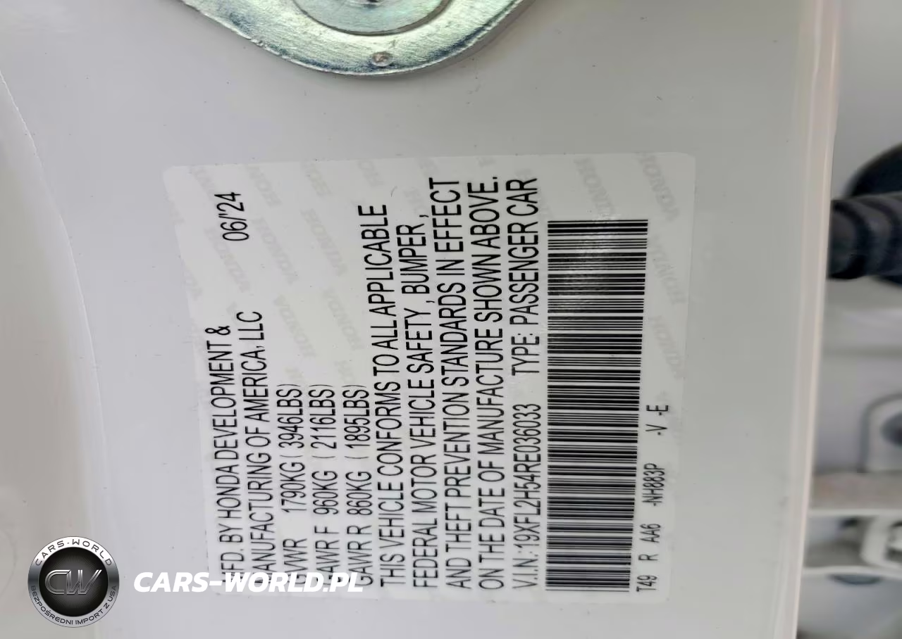 2024 Honda Civic Lx VIN:19XFL2H54RE036033 - 12