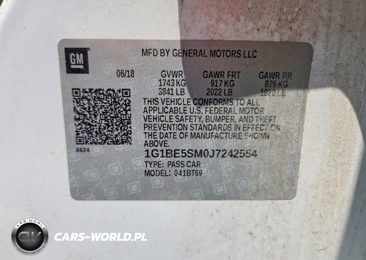 2018 Chevrolet Cruze Lt VIN:1G1BE5SM0J7242554 - 12