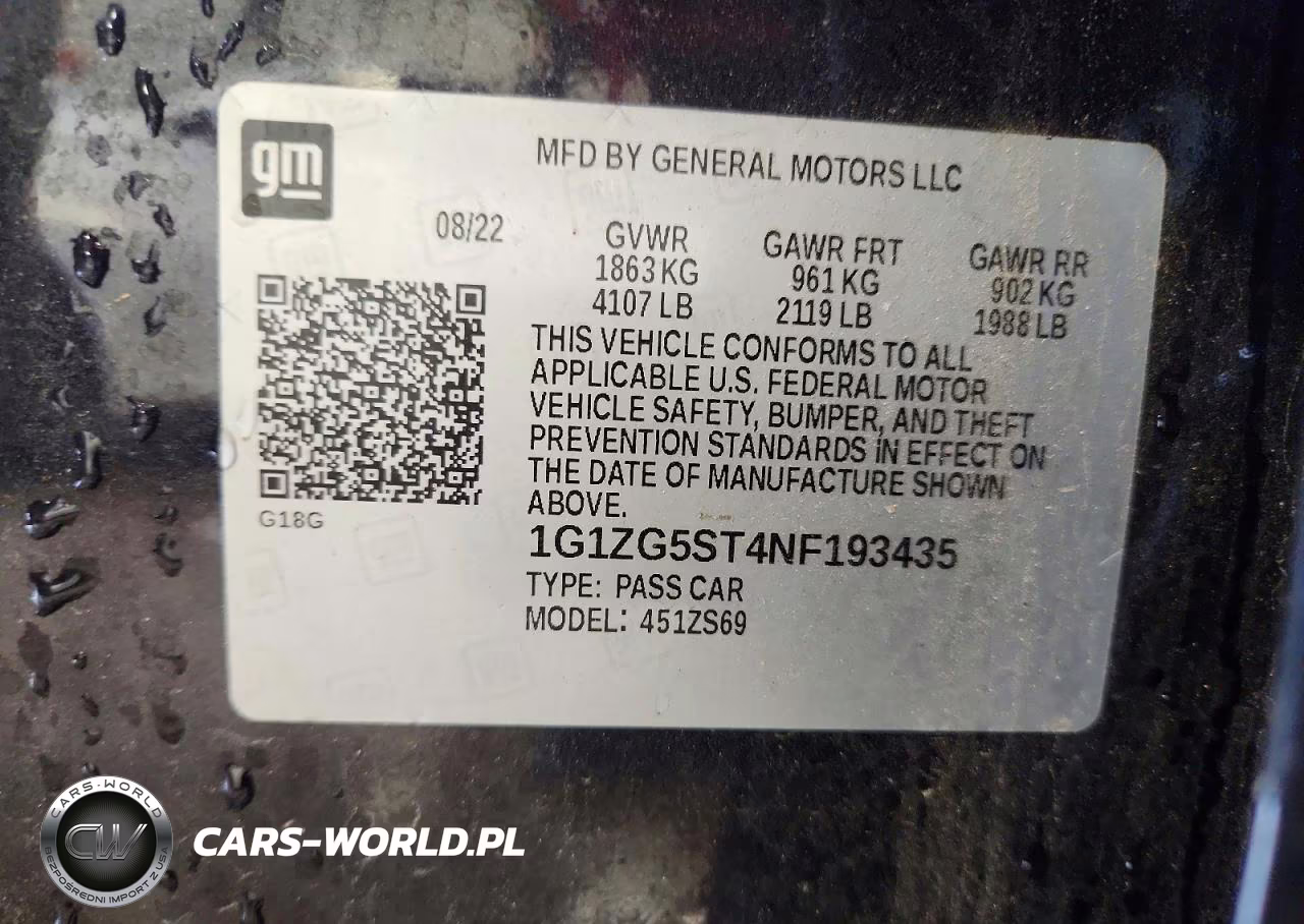 2022 Chevrolet Malibu Rs VIN:1G1ZG5ST4NF193435 - 12