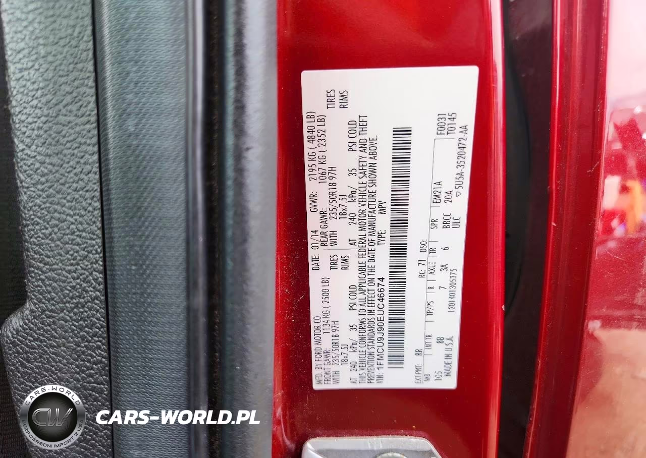 2014 Ford Escape Titanium VIN:1FMCU9J90EUC46674 - 12