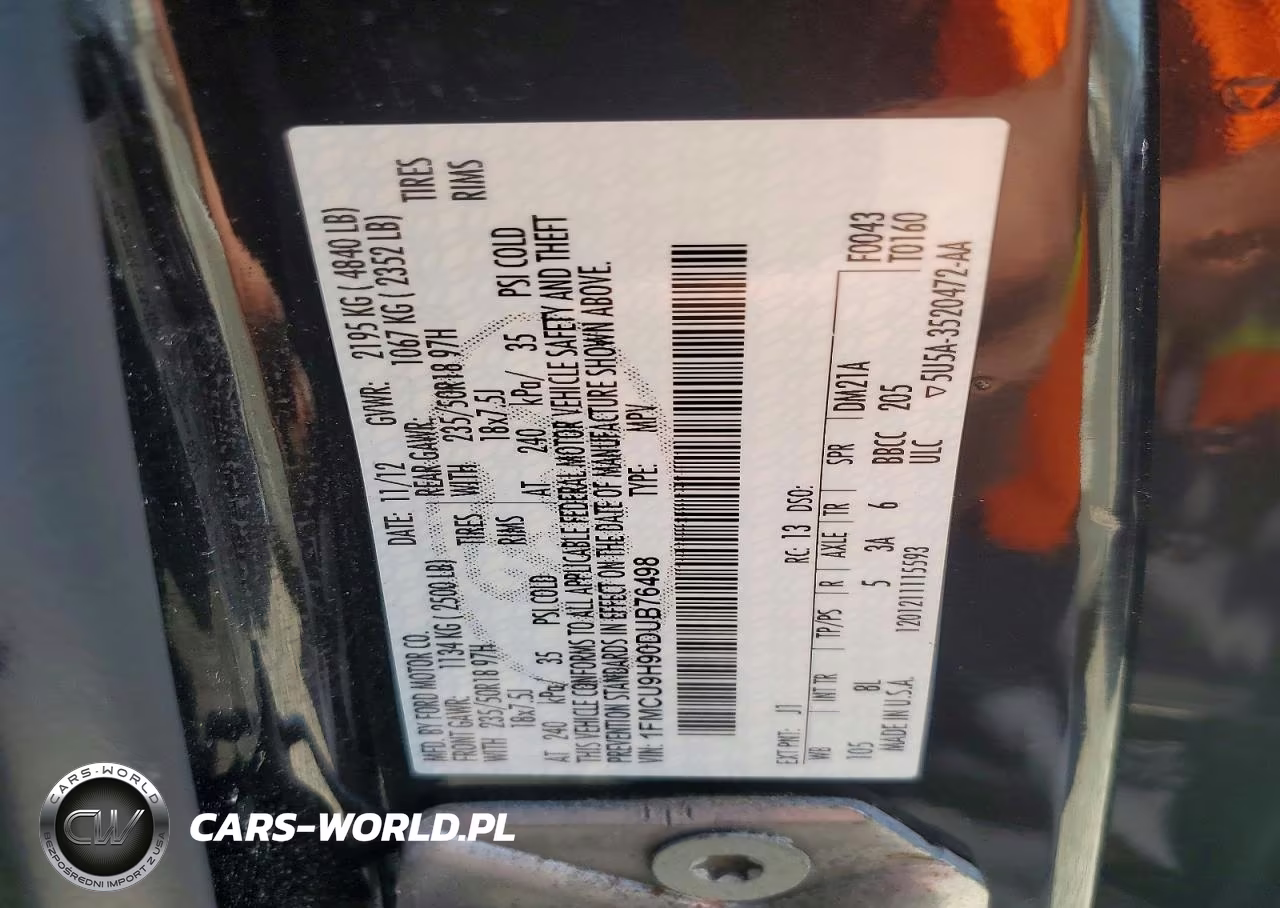 2013 Ford Escape Sel VIN:1FMCU9H90DUB76498 - 13