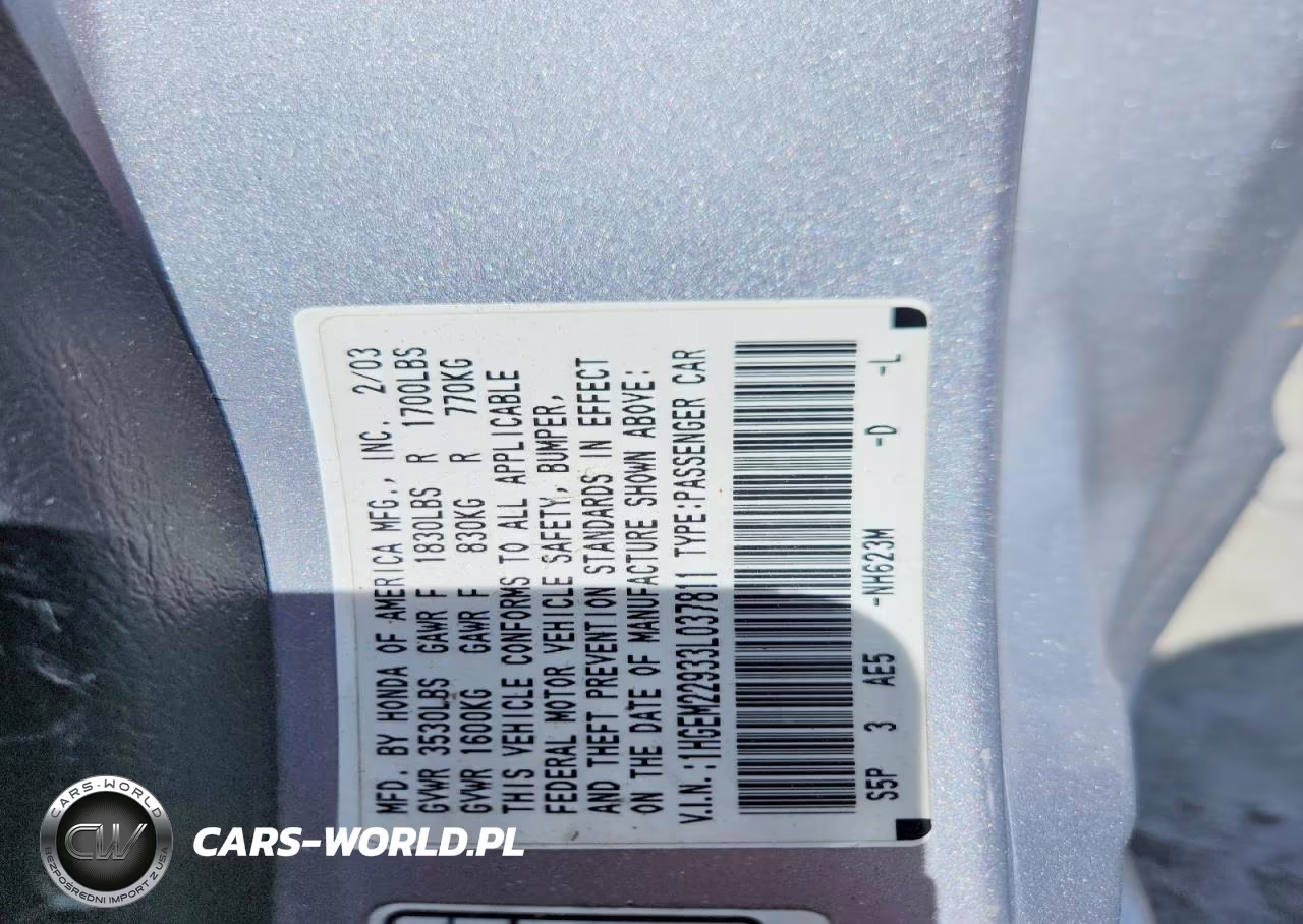 2003 Honda Civic Ex VIN:1HGEM22933L037811 - 12