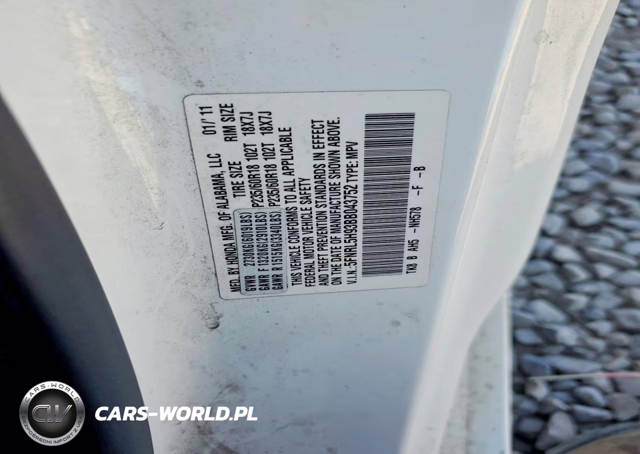 2011 Honda Odyssey Touring VIN:5FNRL5H93BB043752 - 13
