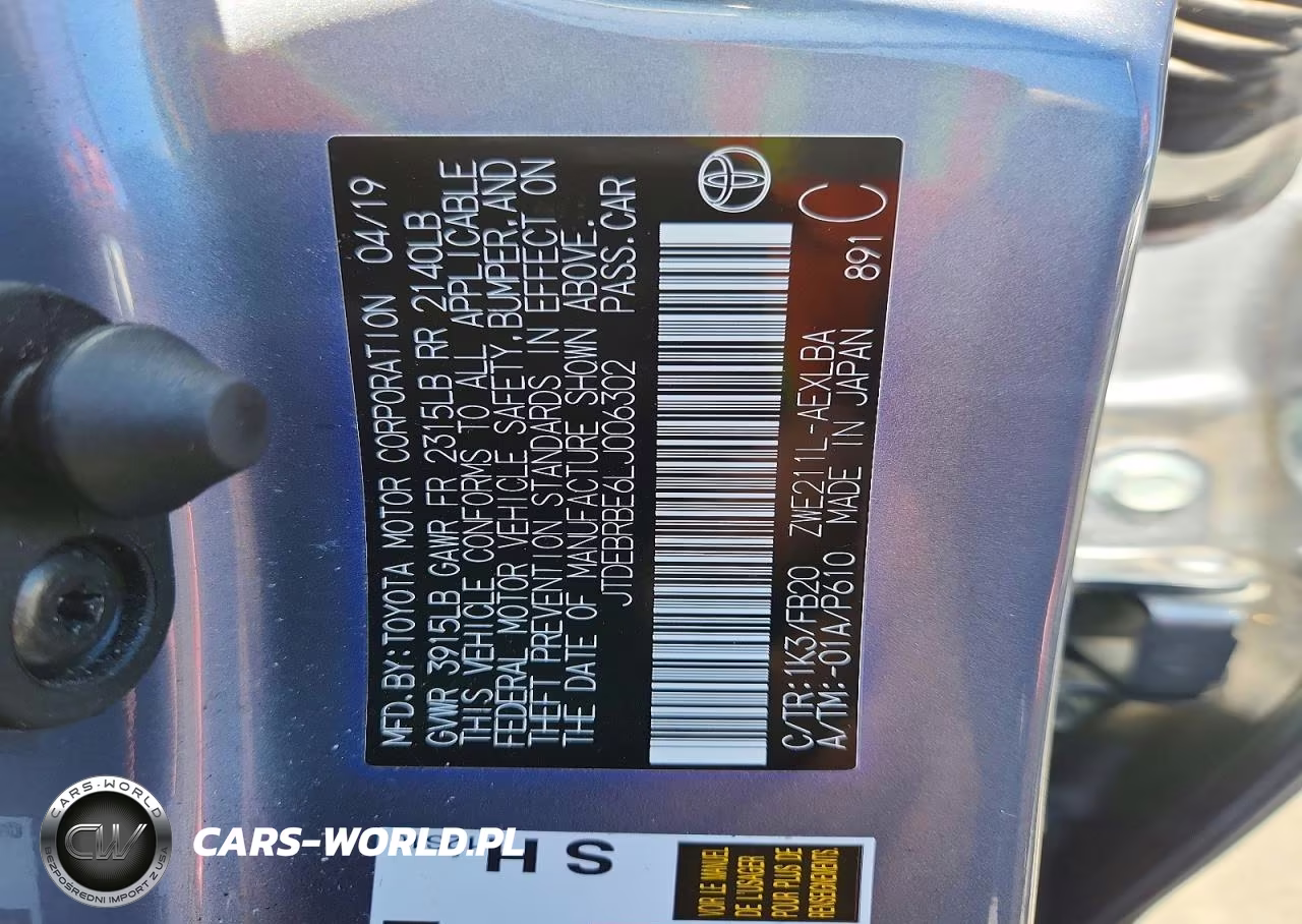 2020 Toyota Corolla Le VIN:JTDEBRBE6LJ006302 - 12