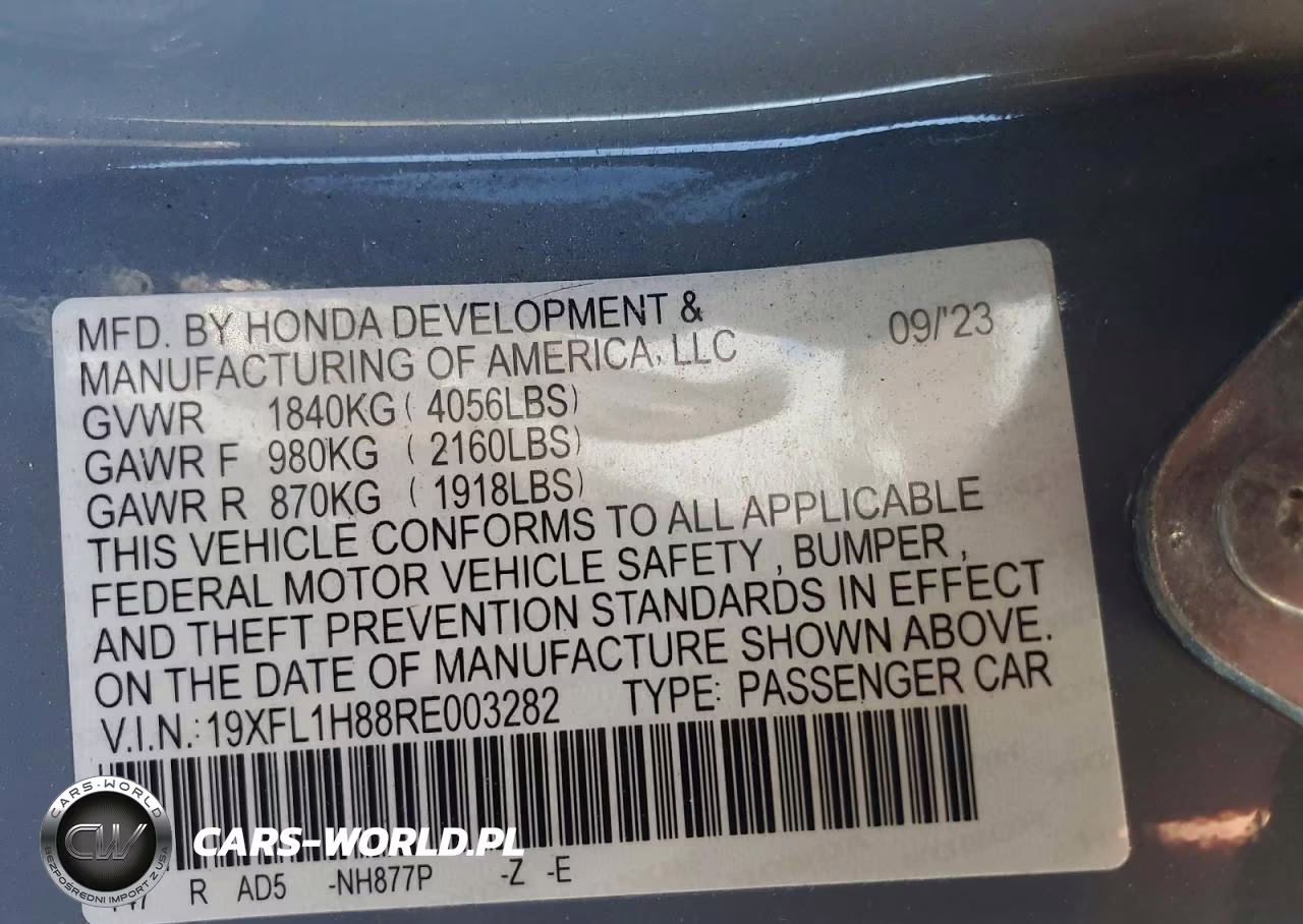 2024 Honda Civic Sport Touring VIN:19XFL1H88RE003282 - 12