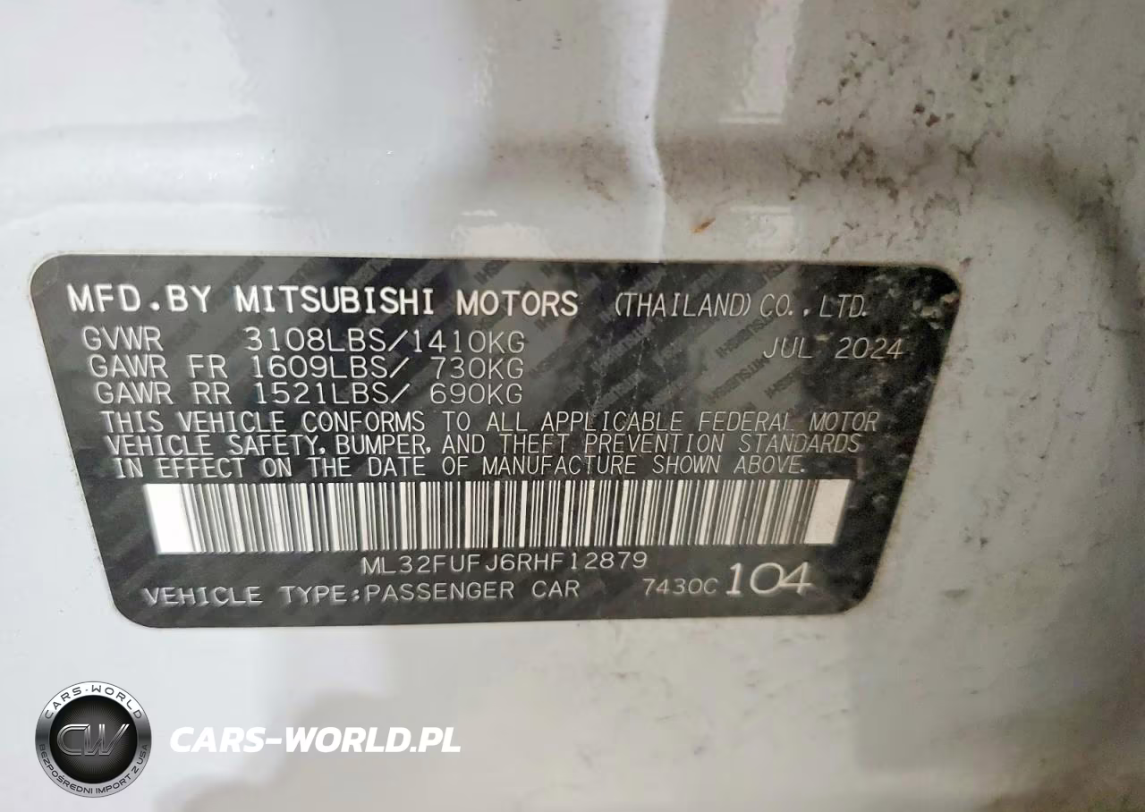2024 Mitsubishi Mirage G4 Es VIN:ML32FUFJ6RHF12879 - 12