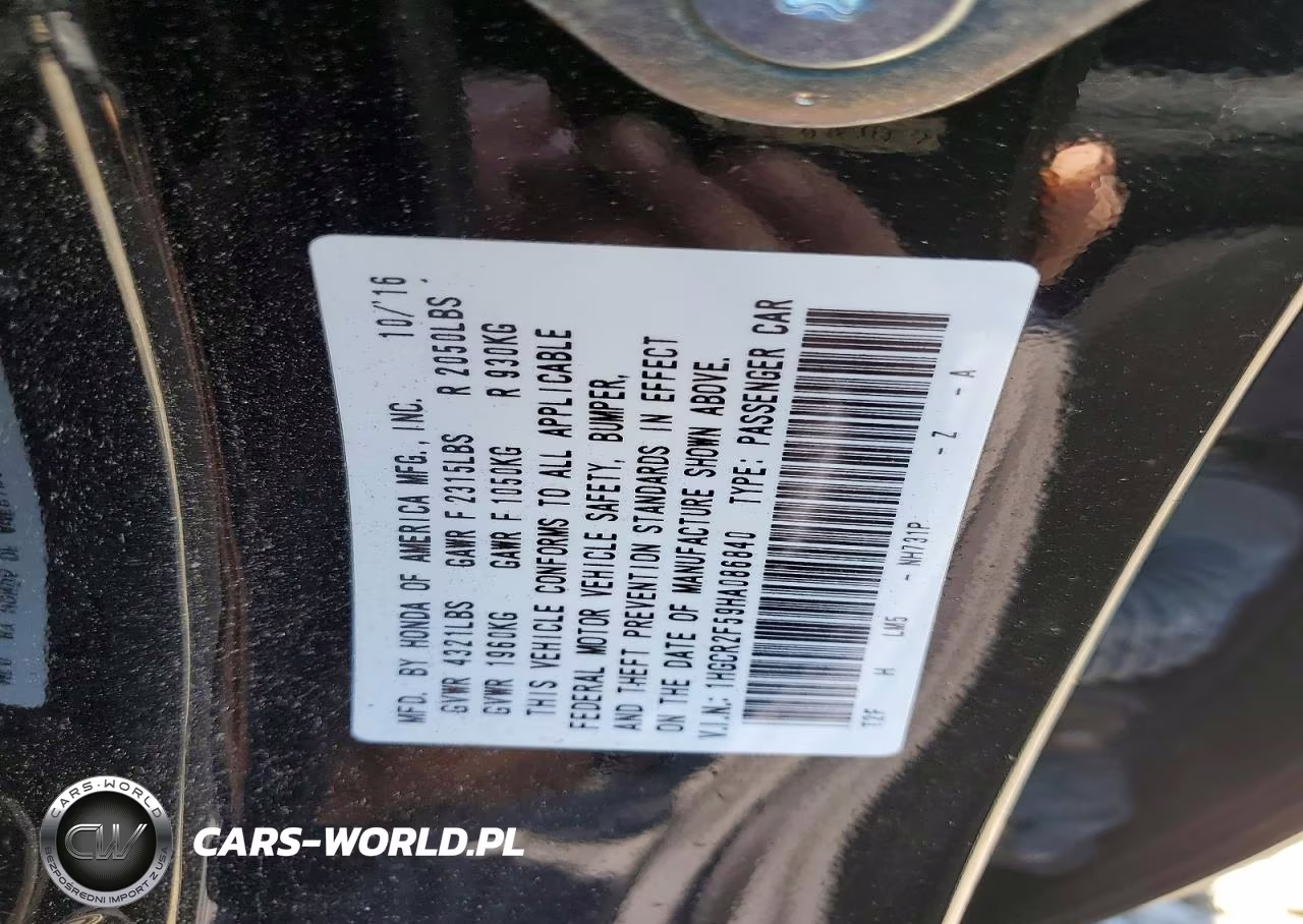 2017 Honda Accord Sport VIN:1HGCR2F59HA086840 - 12