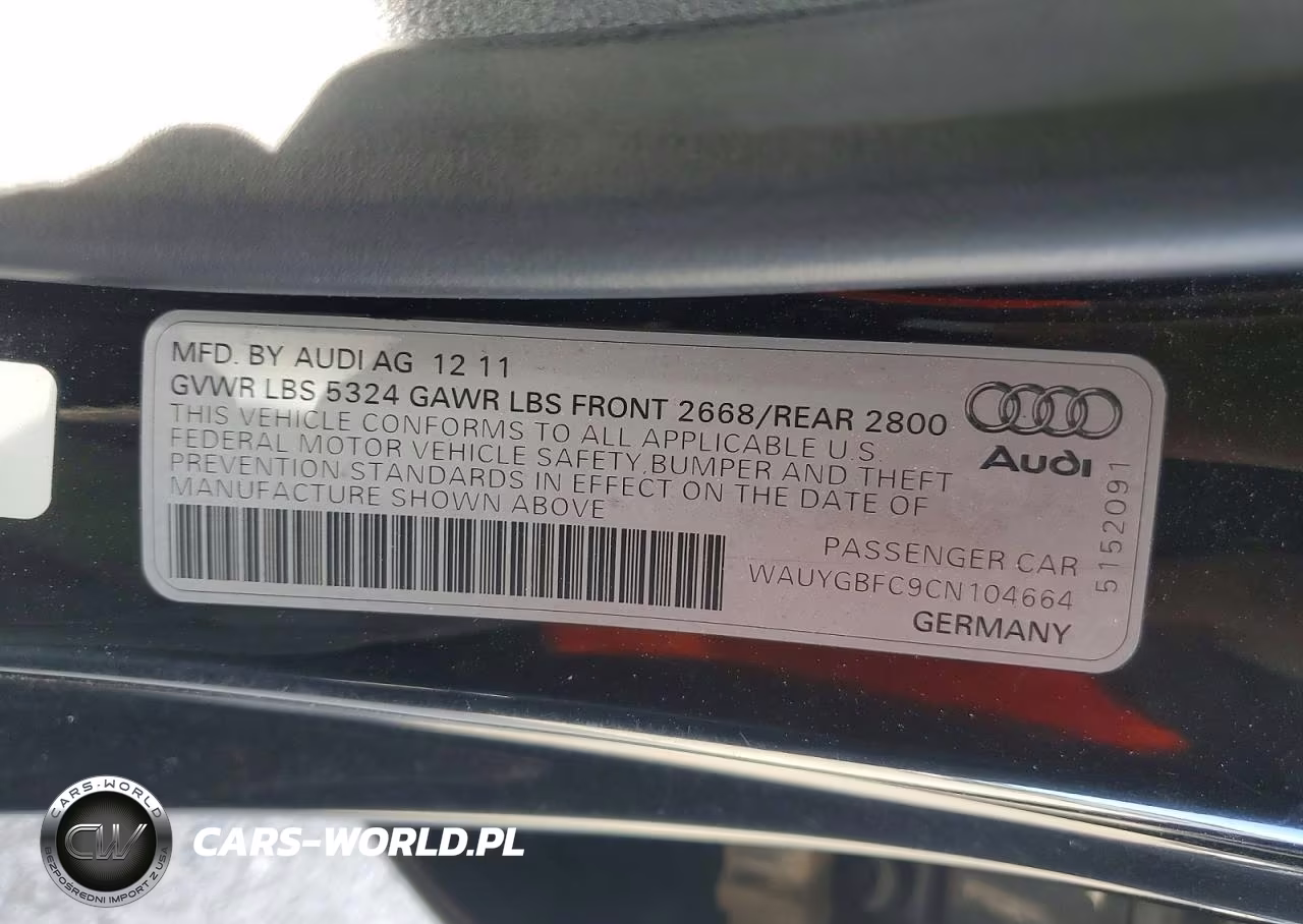 2012 Audi A7 Premium Plus VIN:WAUYGBFC9CN104664 - 12