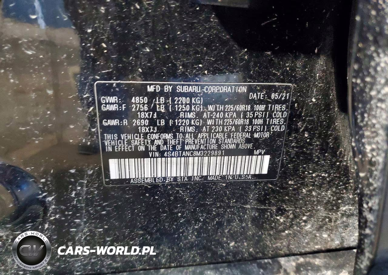 2021 Subaru Outback Limited VIN:4S4BTANC8M3229891 - 13