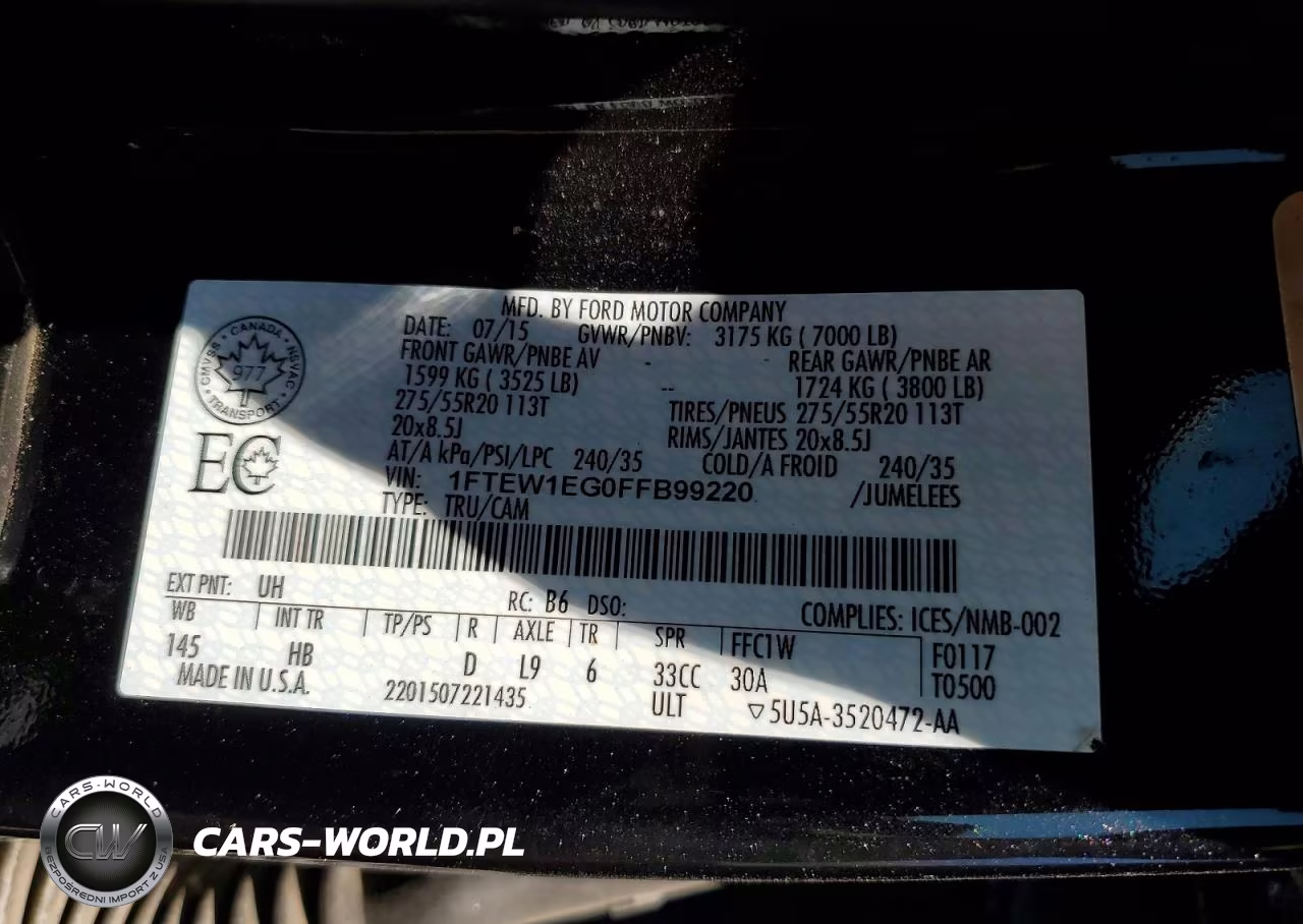 2015 Ford F150 Supercrew VIN:1FTEW1EG0FFB99220 - 12