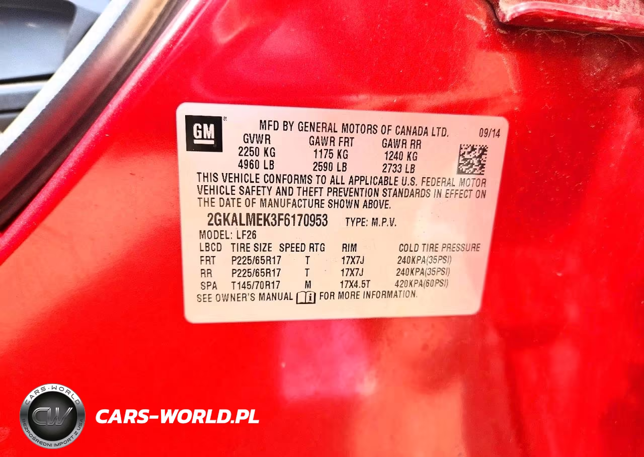 2015 GMC Terrain Sle VIN:2GKALMEK3F6170953 - 12