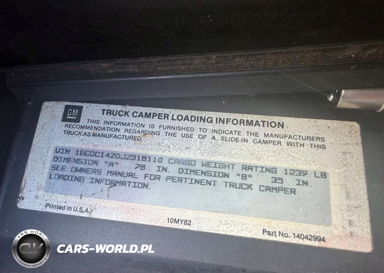1988 Chevrolet Gmt-400 C1500 VIN:1GCDC14Z0JZ318110 - 12