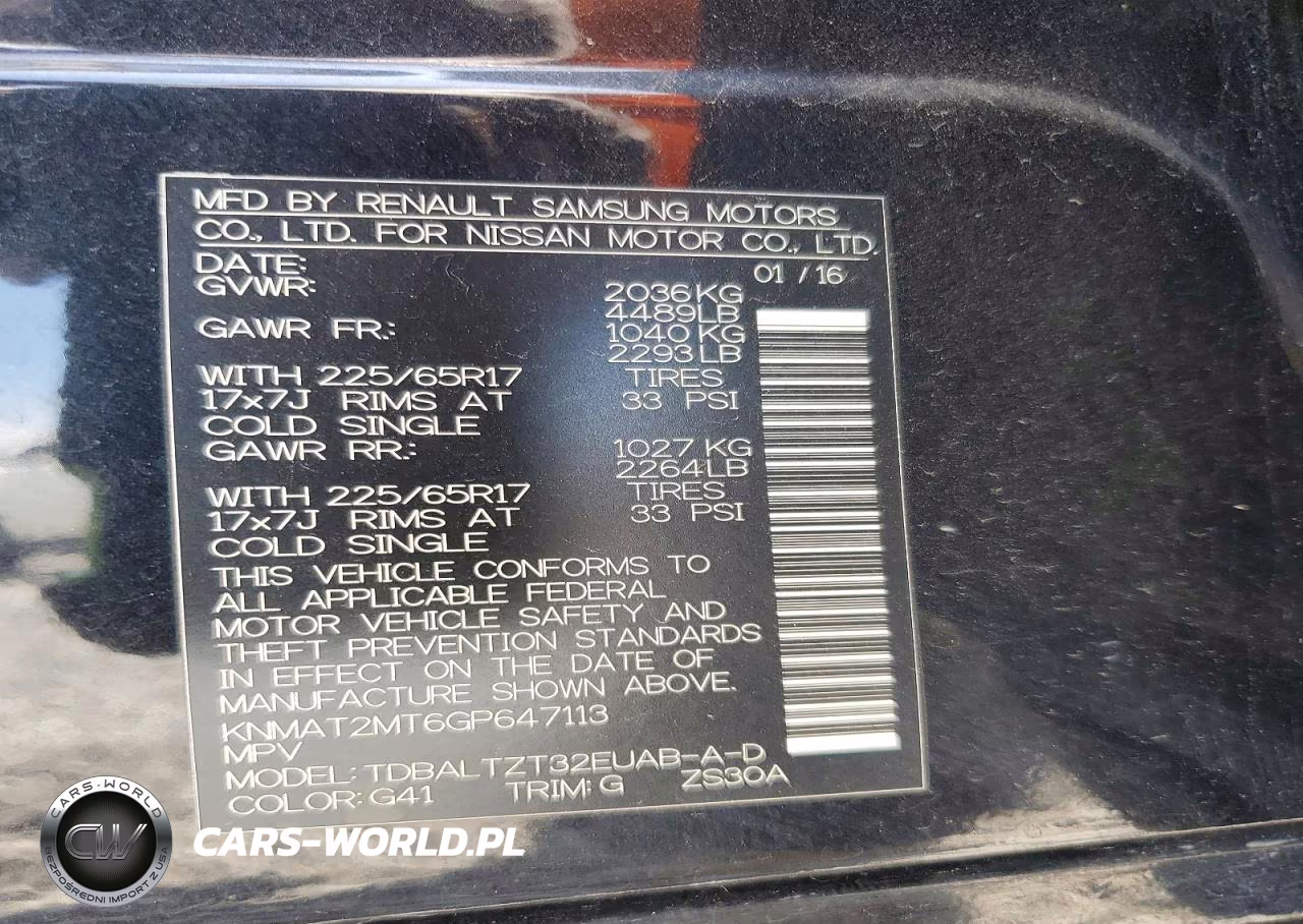 2016 Nissan Rogue Sv VIN:KNMAT2MT6GP647113 - 13