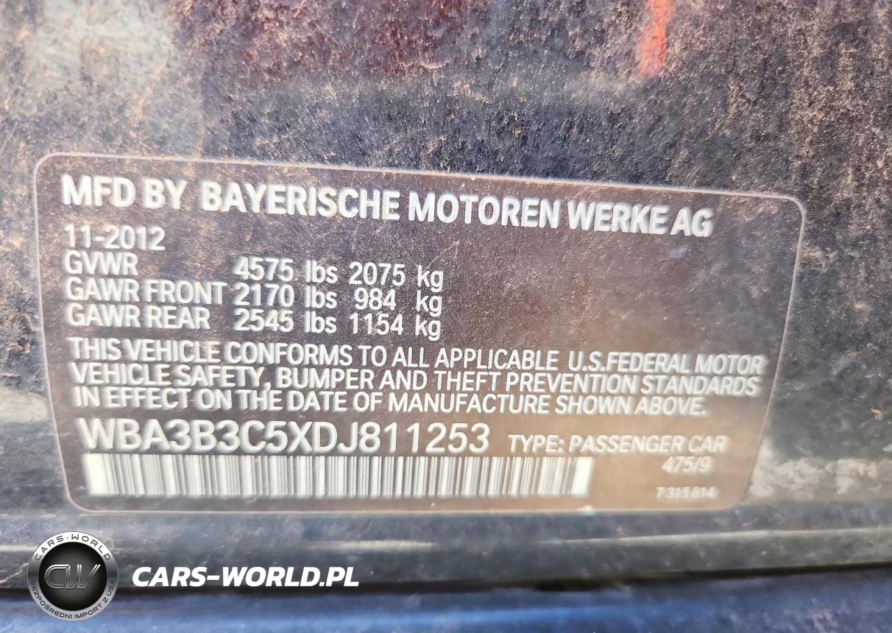 2013 BMW 328 Xi VIN:WBA3B3C5XDJ811253 - 12