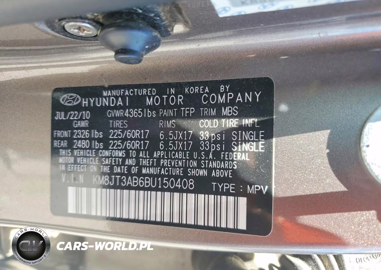 2011 Hyundai Tucson Gl VIN:KM8JT3AB6BU150408 - 13