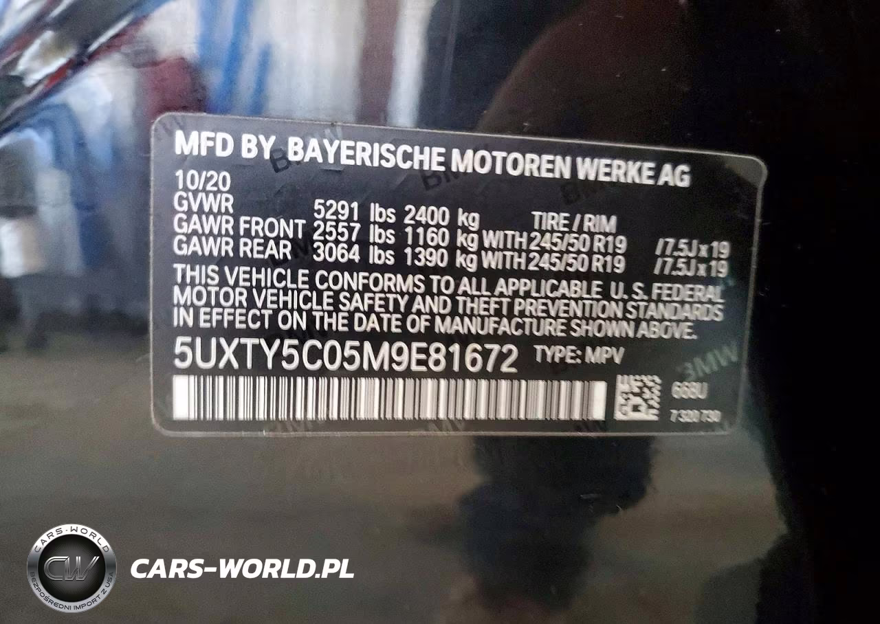 2021 BMW X3 xDrive30I VIN:5UXTY5C05M9E81672 - 13