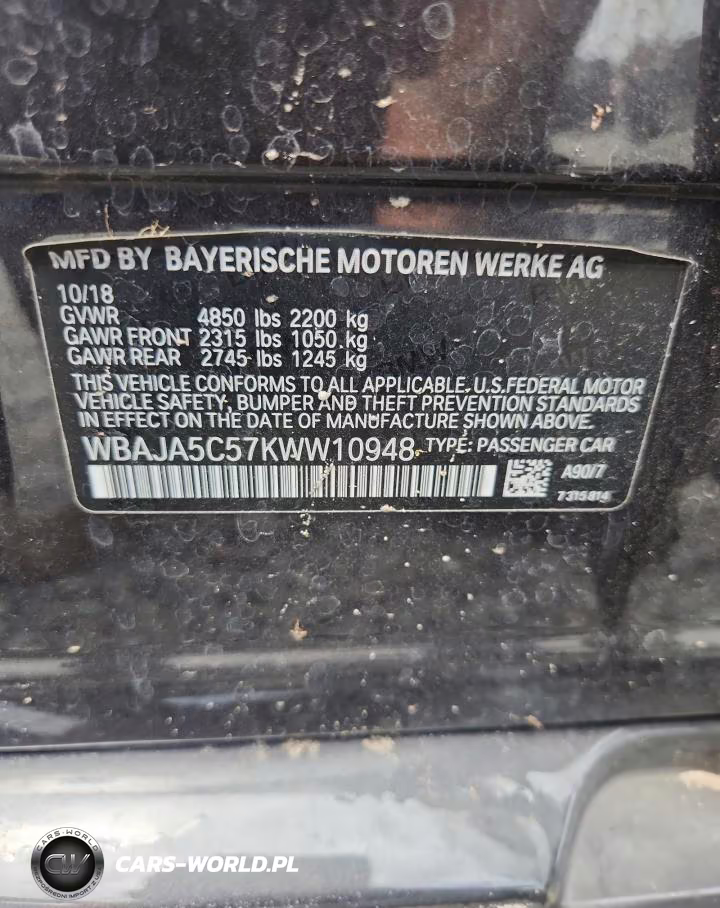 2019 BMW 530 I VIN:WBAJA5C57KWW10948 - 12