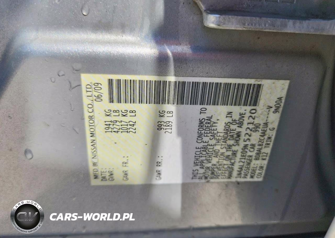 2009 Nissan Altima 2.5 VIN:1N4AL21E09N522120 - 13